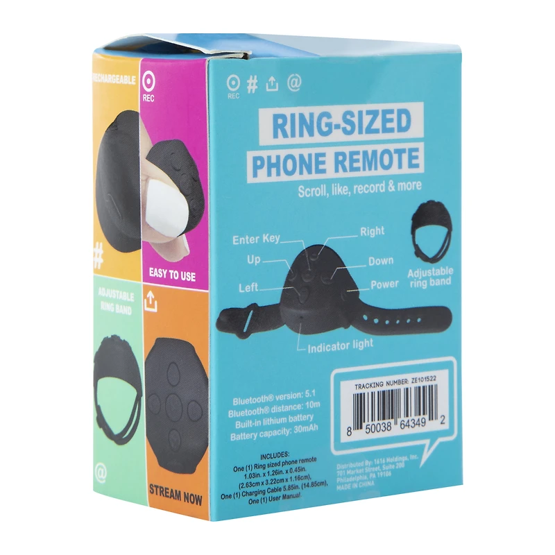 bluetooth® ring-sized phone remote