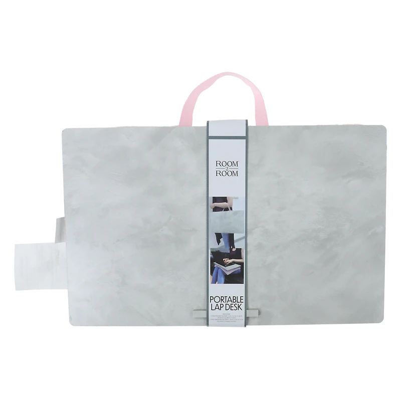 woodgrain lap desk with plush pillow 12in x 19in