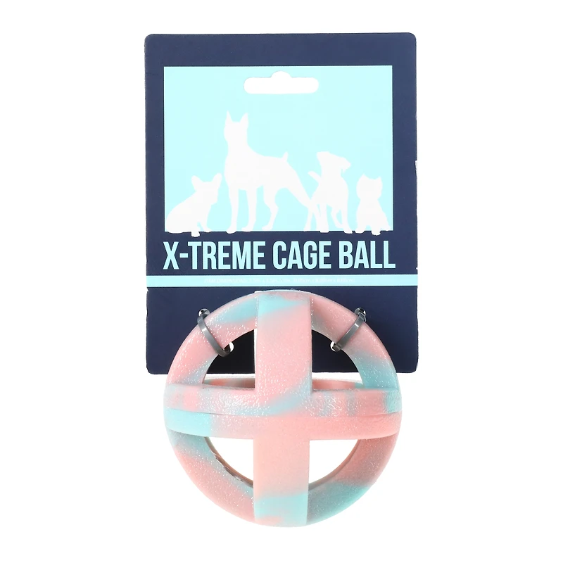 x-treme cage ball dog toy - pink