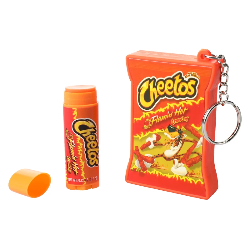 flamin’ hot cheetos® flavored lip balm & keychain set