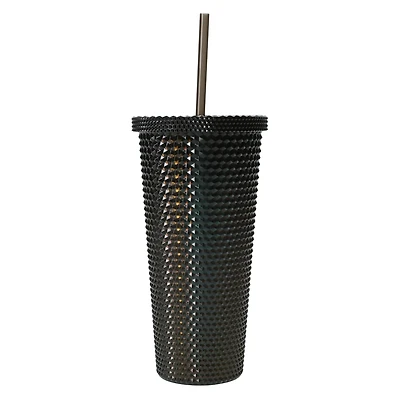 Iridescent Diamond Tumbler With Straw 24oz