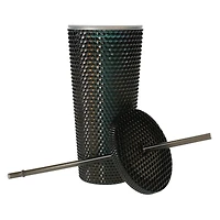 Iridescent Diamond Tumbler With Straw 24oz