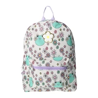 printed backpack with patch 16in