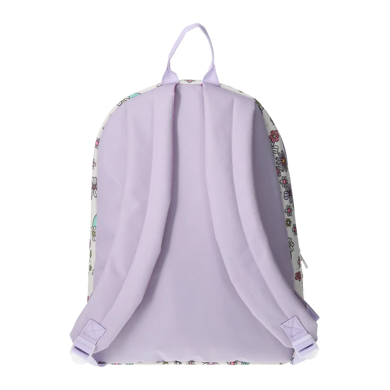 printed backpack with patch 16in