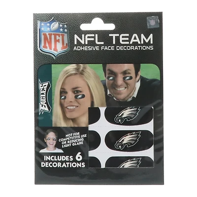 philadelphia eagles® adhesive face decorations 6-count