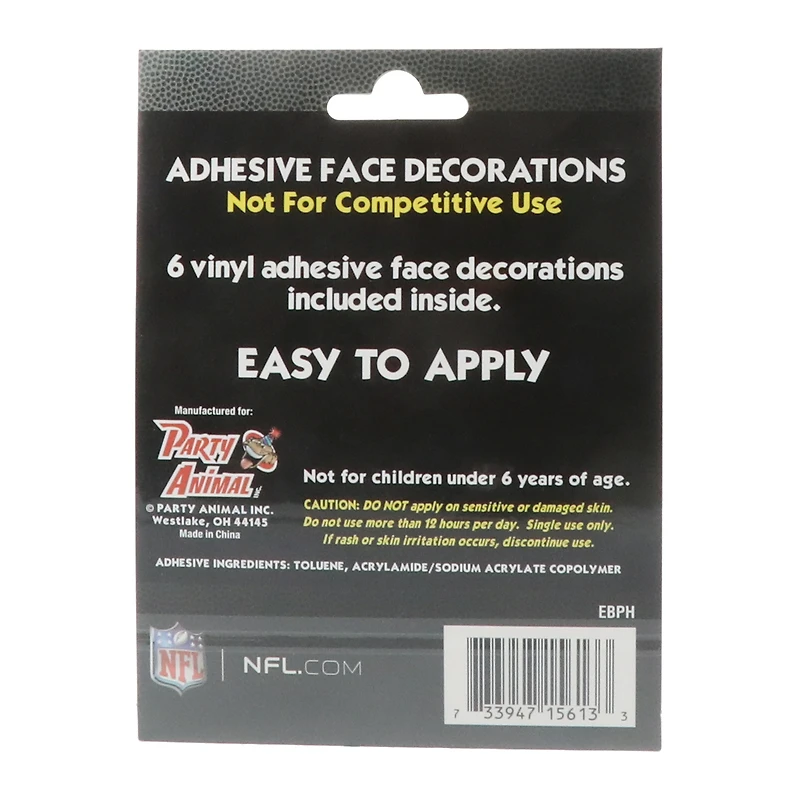 philadelphia eagles® adhesive face decorations 6-count