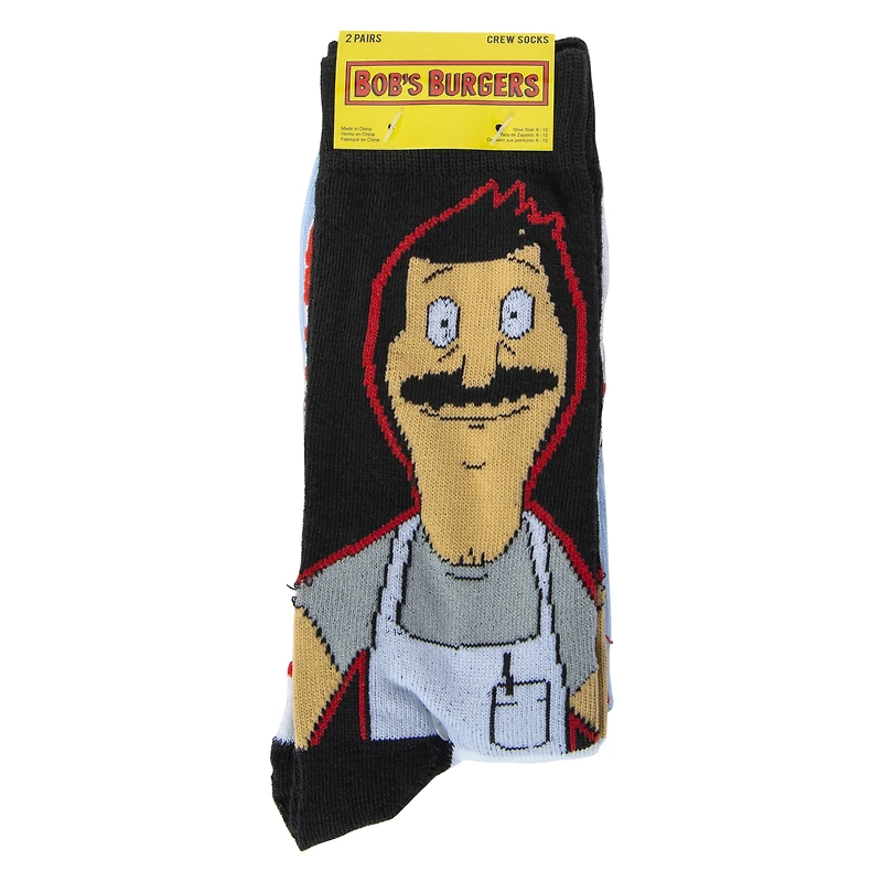 bob's burgers™ mens crew socks 2-pack