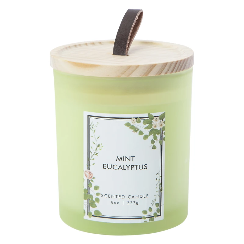 frosted glass scented candle 8oz