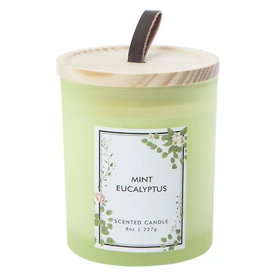 frosted glass scented candle 8oz