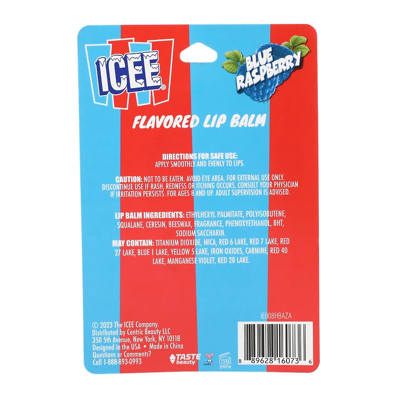 icee® blue raspberry flavored lip balm 0.18oz