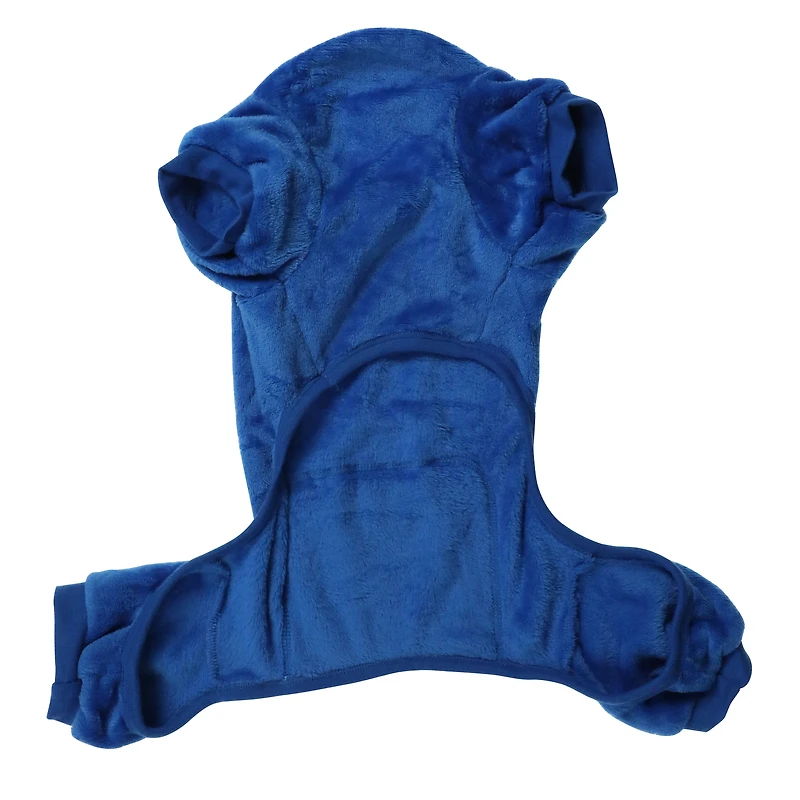 gray plush pet pajamas