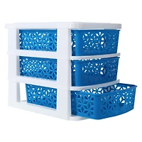 kaleidoscope weave 3-drawer mini organizer 7.5in x 6.2in