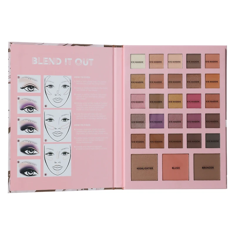 profusion™ beauty book eye & face palette 28-piece