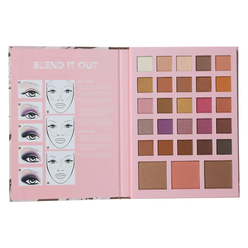 profusion™ beauty book eye & face palette 28-piece