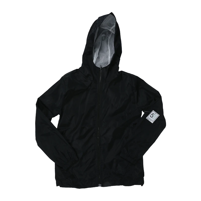 young men's black windbreaker jacket