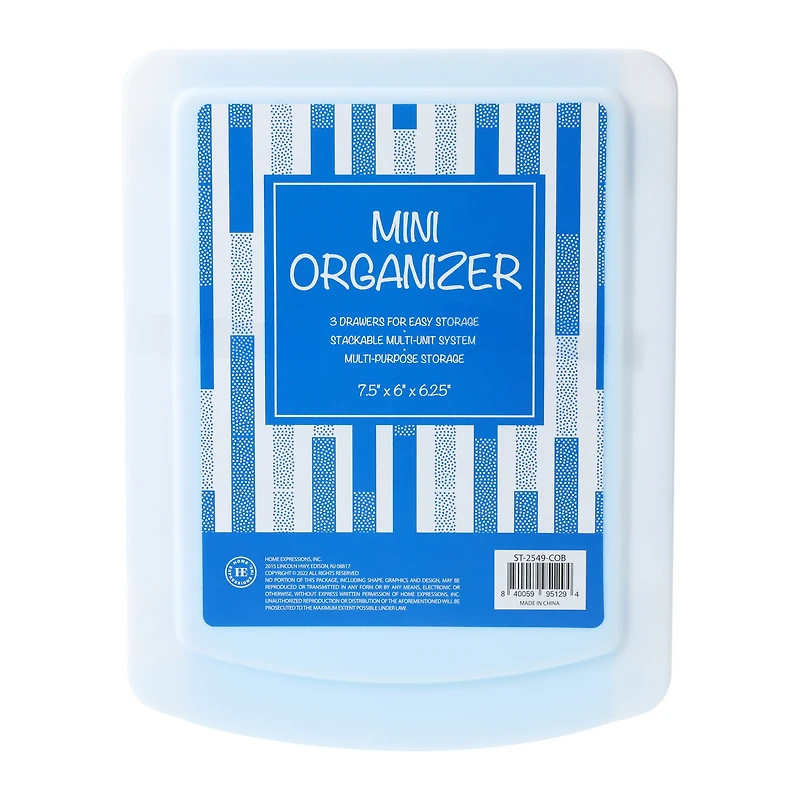 3-drawer organizer 7.5in x 6.2in