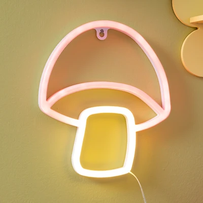 mushroom LED neon light 9in x 8in