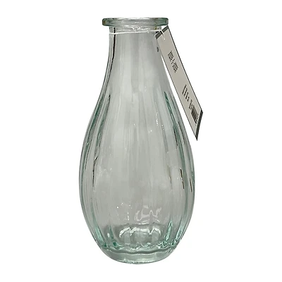 fluted glass bud vase 5.6in