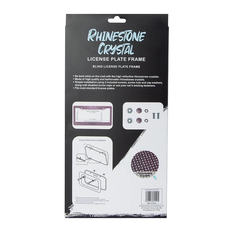 rhinestone crystal license plate frame