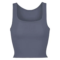 juniors gray seamless square neck tank top