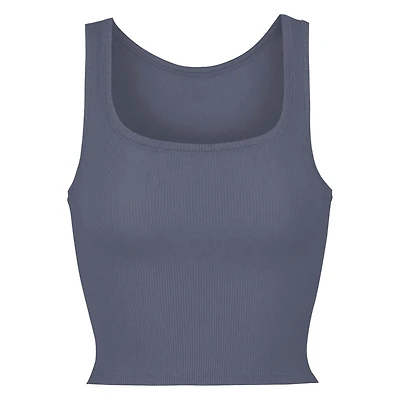 juniors gray seamless square neck tank top
