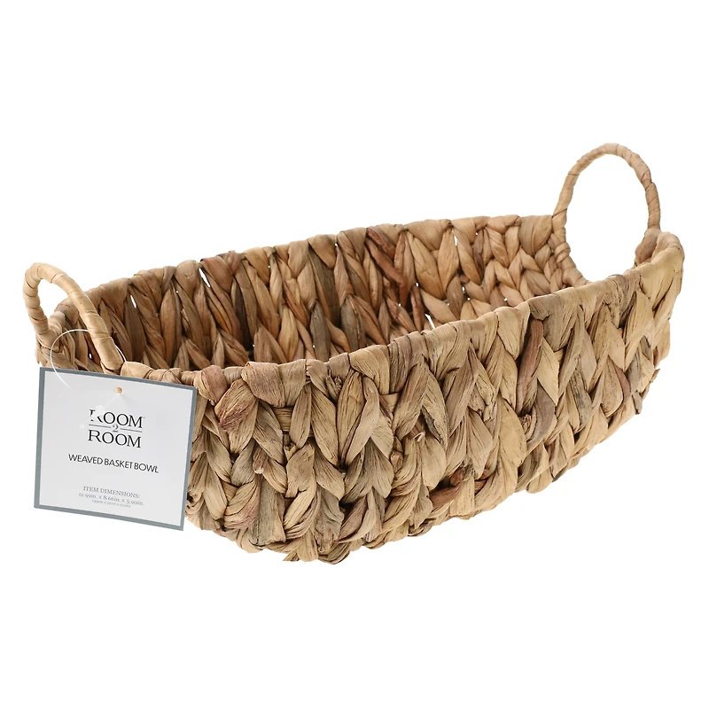 woven basket bowl 13in x 10in