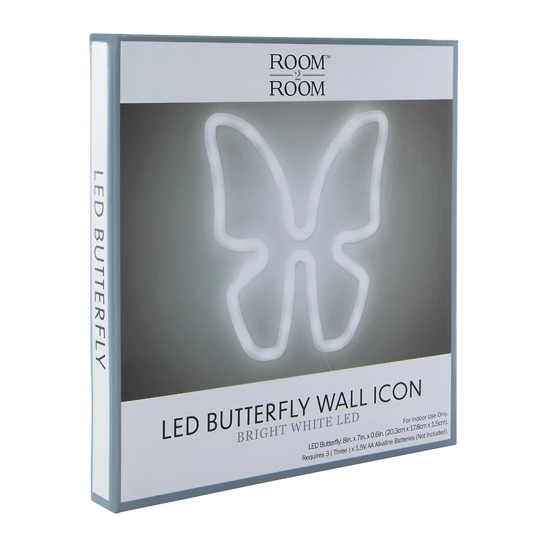 LED butterfly icon wall light 8in x 7in