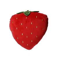 strawberry shaped plush throw pillow 14in