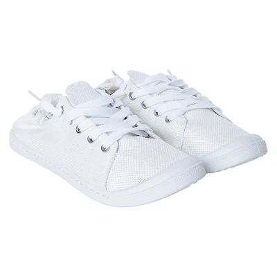 ladies white scrunch back sneakers