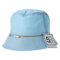 bucket hat with beaded trim
