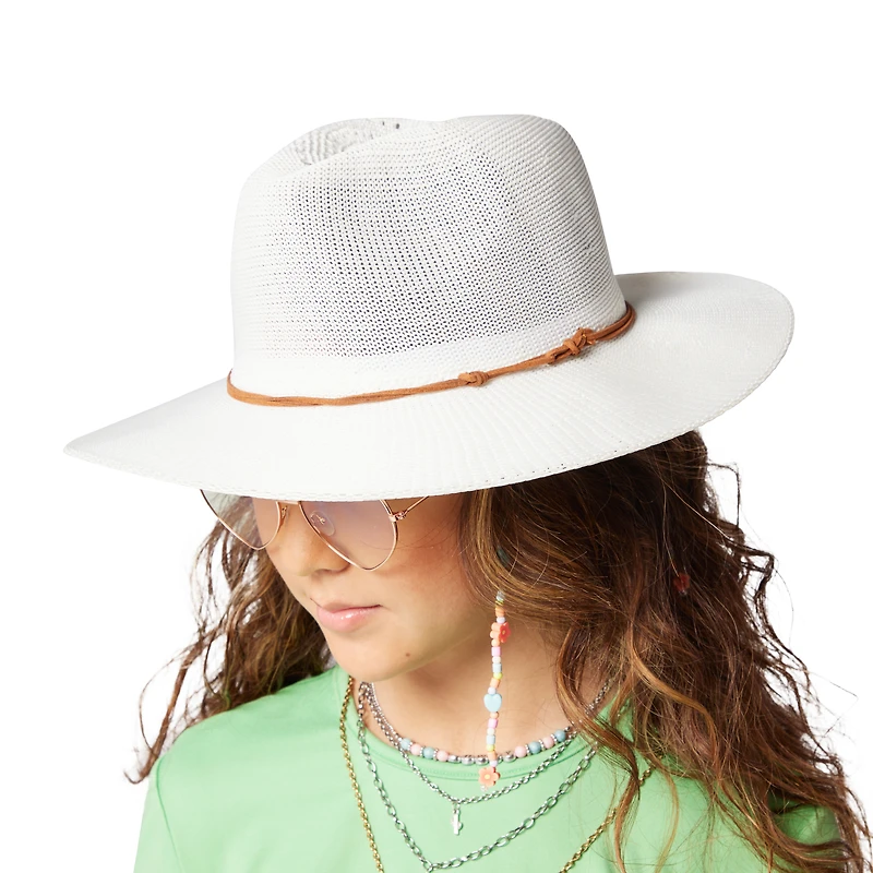 fabric panama hat with trim