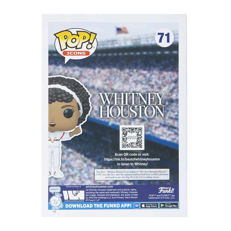 Funko Pop! Whitney Houston 1991 Super Bowl vinyl figure
