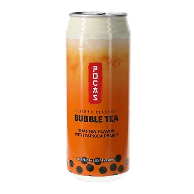 pocas taiwan classic thai tea flavor bubble tea 16.5 fl.oz