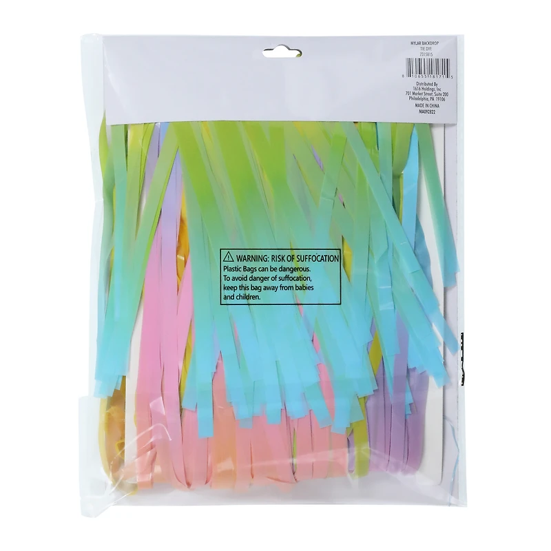 rainbow tie dye mylar backdrop 48in x 60in