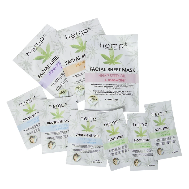 hemp+ complete face care with hemp seed oil 9-piece set