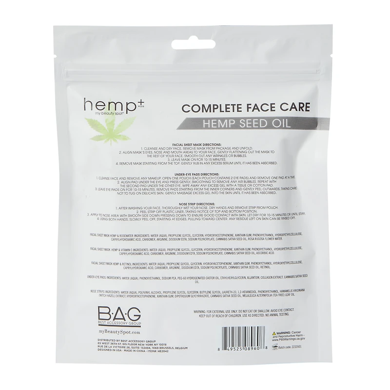 hemp+ complete face care with hemp seed oil 9-piece set