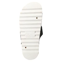 ladies pink double buckle sandals