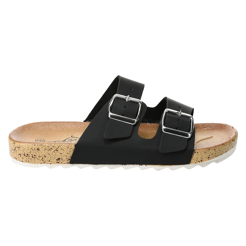 ladies pink double buckle sandals