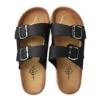 ladies pink double buckle sandals