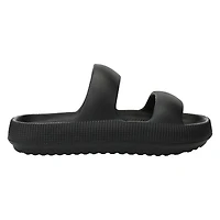 ladies green double band puff sole sandals