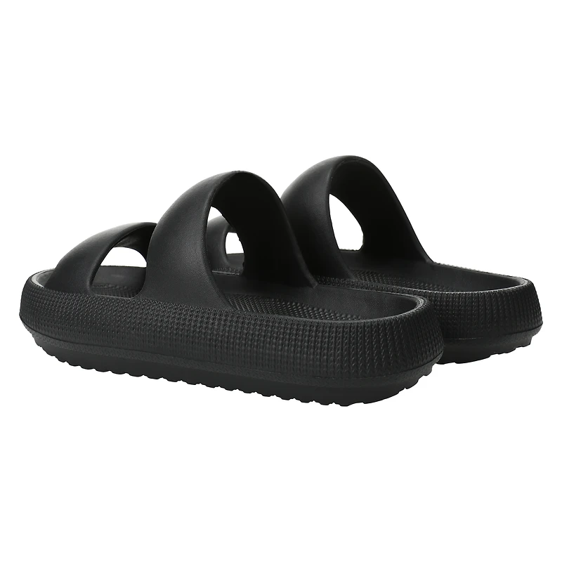 ladies green double band puff sole sandals