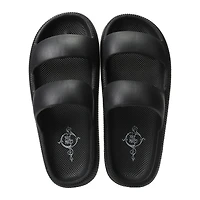 ladies green double band puff sole sandals