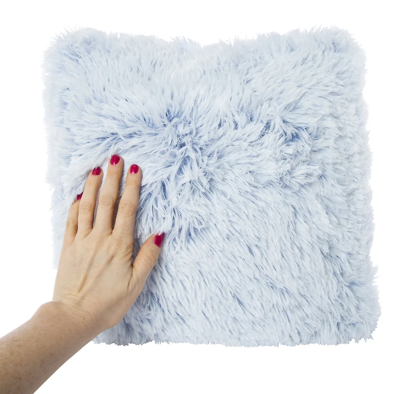 dip-dye plush faux fur throw pillow 16in x