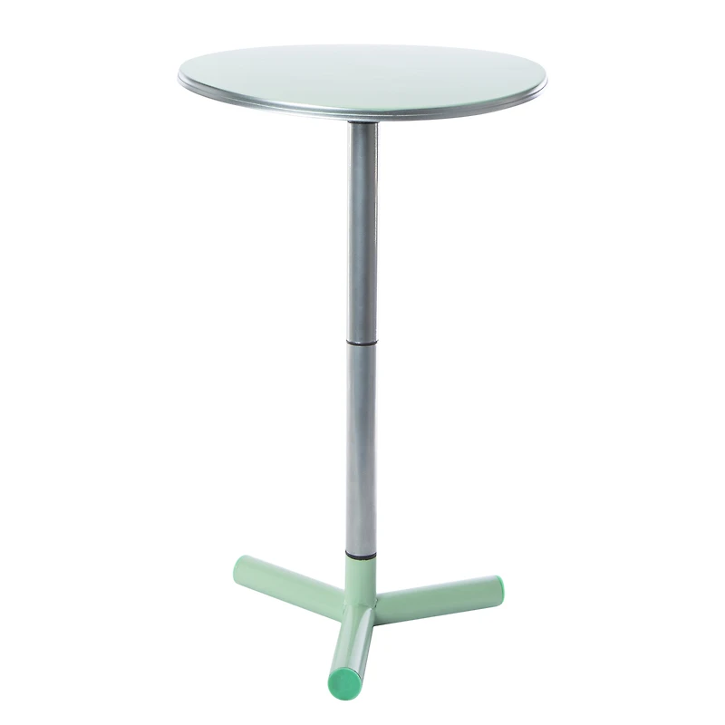 round metal side table 18in x 11in - pink