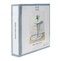 round metal side table 18in x 11in - pink