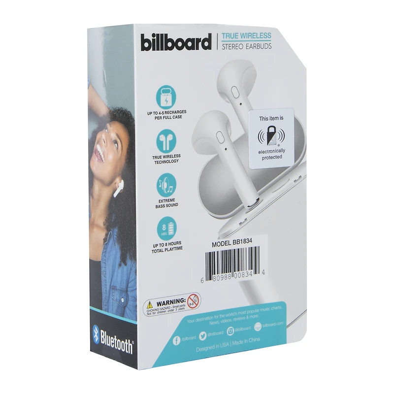billboard™ extreme bass bluetooth® stereo earbuds