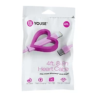 4ft premium 8-pin charging cable with fun shaped holder