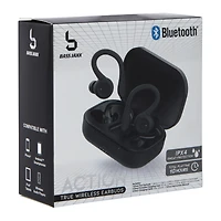 action bluetooth® sport hook earbuds with microphone & sweat protection