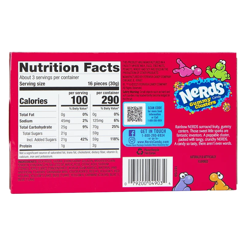 nerds® gummy clusters 3oz - rainbow