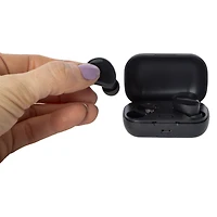 micro true wireless bluetooth® earbuds with case & mic